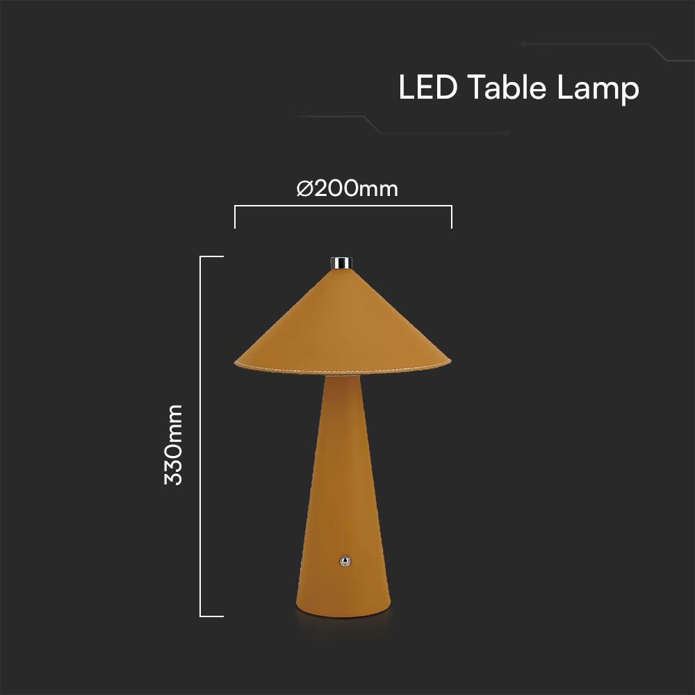 3W Lampka nocna LED zasilana bateryjnie/ Ściemnianie przez dotyk / Bateria 4000mAh / Barwa:3w1 / Obudowa: Żółty