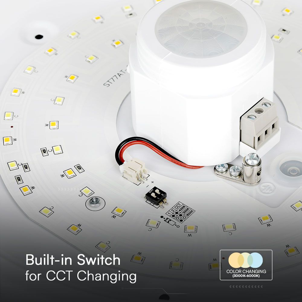12W Plafon LED z czujnikiem PIR / Chip SAMSUNG / Barwa:3w1