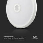 12W Plafon LED z czujnikiem PIR / Chip SAMSUNG / Barwa:3w1