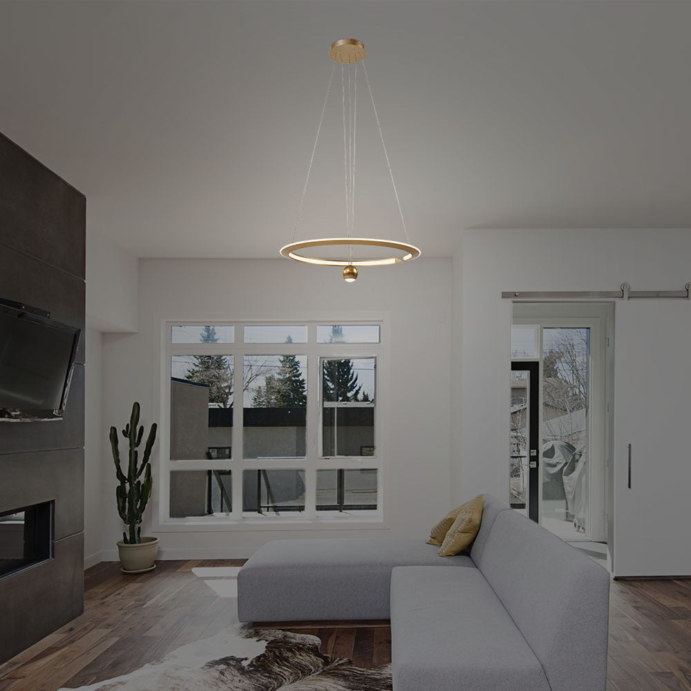 45W Dekoracyjna lampa sufitowa LED / Barwa: 4000K / Obudowa: Złota