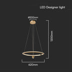 45W Dekoracyjna lampa sufitowa LED / Barwa: 3000K / Obudowa: Złota