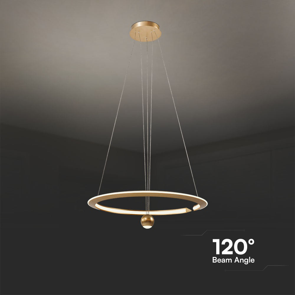 45W Dekoracyjna lampa sufitowa LED / Barwa: 3000K / Obudowa: Złota
