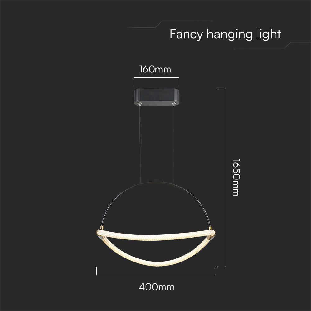 12W Dekoracyjna lampa sufitowa LED / Barwa: 4000K / Obudowa: Czarna
