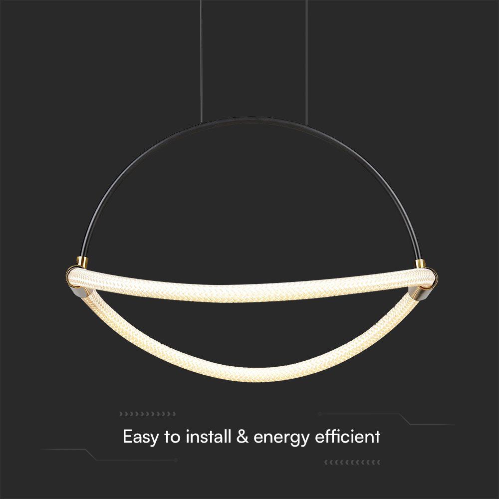 12W Dekoracyjna lampa sufitowa LED / Barwa: 4000K / Obudowa: Czarna