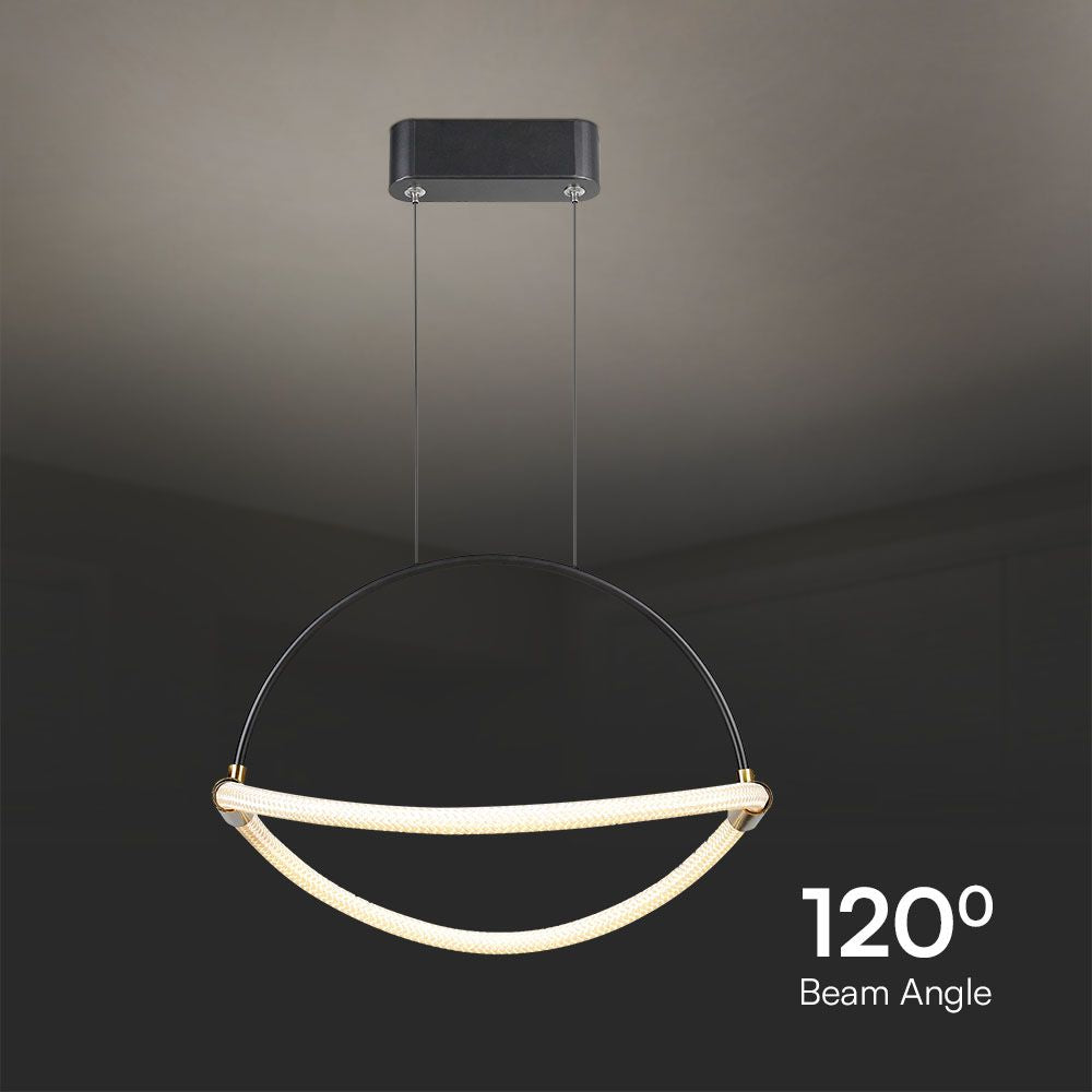 12W Dekoracyjna lampa sufitowa LED / Barwa: 3000K / Obudowa: Czarna