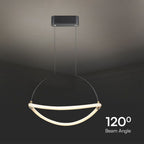 12W Dekoracyjna lampa sufitowa LED / Barwa: 4000K / Obudowa: Czarna