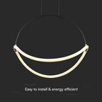 16W Dekoracyjna lampa sufitowa LED / Barwa: 3000K / Obudowa: Czarna