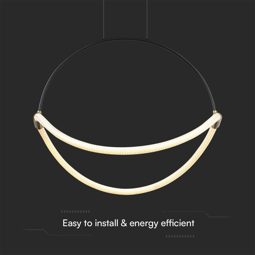 16W Dekoracyjna lampa sufitowa LED / Barwa: 4000K / Obudowa: Czarna