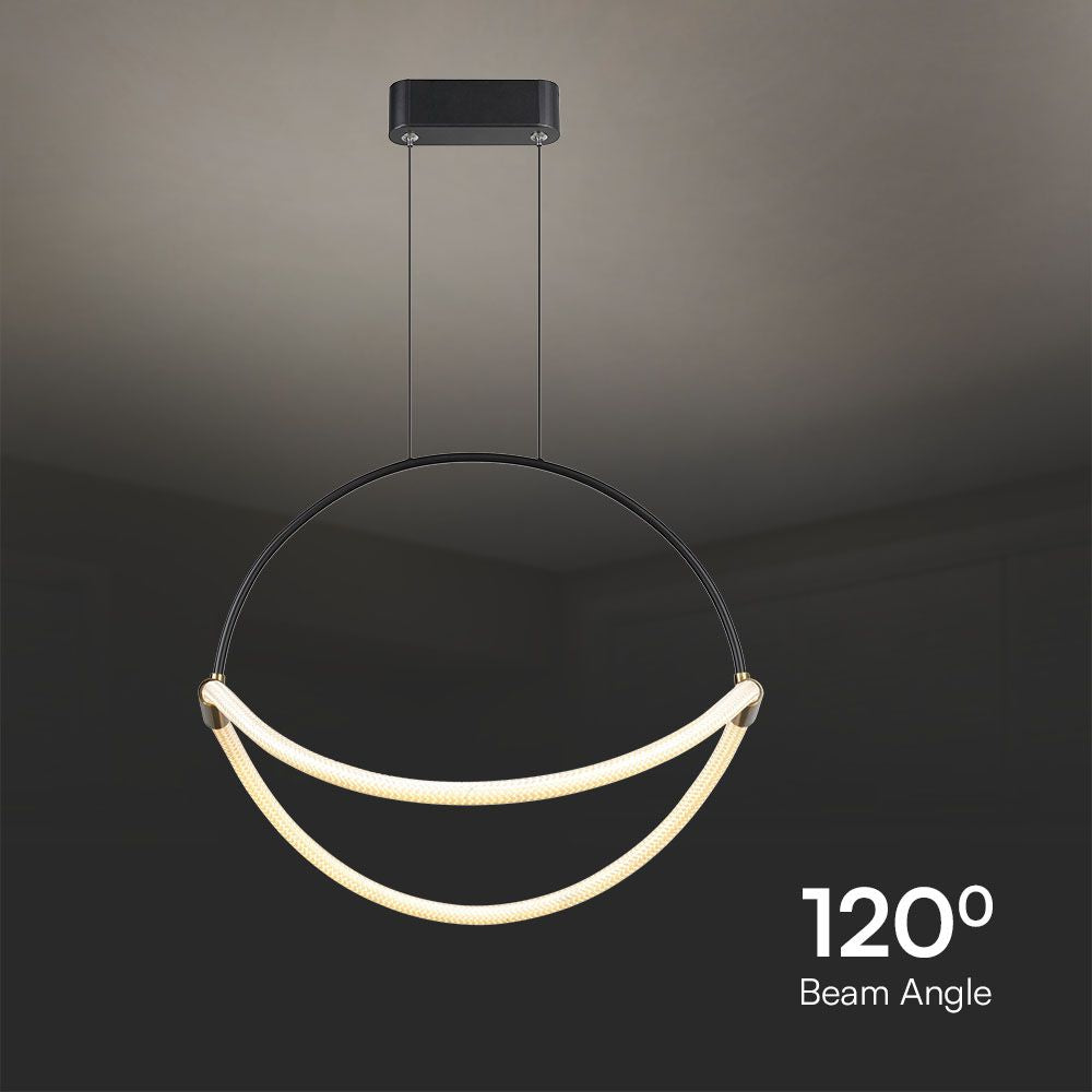 16W Dekoracyjna lampa sufitowa LED / Barwa: 3000K / Obudowa: Czarna