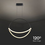 16W Dekoracyjna lampa sufitowa LED / Barwa: 3000K / Obudowa: Czarna