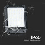 10W Naświetlacz LED z panelem solarnym / Sterowanie: Pilot / Bateria: LiFePO4 3.7V 8000mA / Barwa: 4000K / Obudowa: Czarna