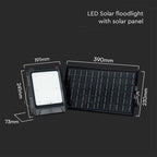 15W Naświetlacz LED z panelem solarnym / Sterowanie: Pilot / Bateria: LiFePO4 3.7V 12000mA / Barwa: 4000K / Obudowa: Czarna