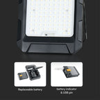 15W Naświetlacz LED z panelem solarnym / Sterowanie: Pilot / Bateria: LiFePO4 3.7V 12000mA / Barwa: 4000K / Obudowa: Czarna