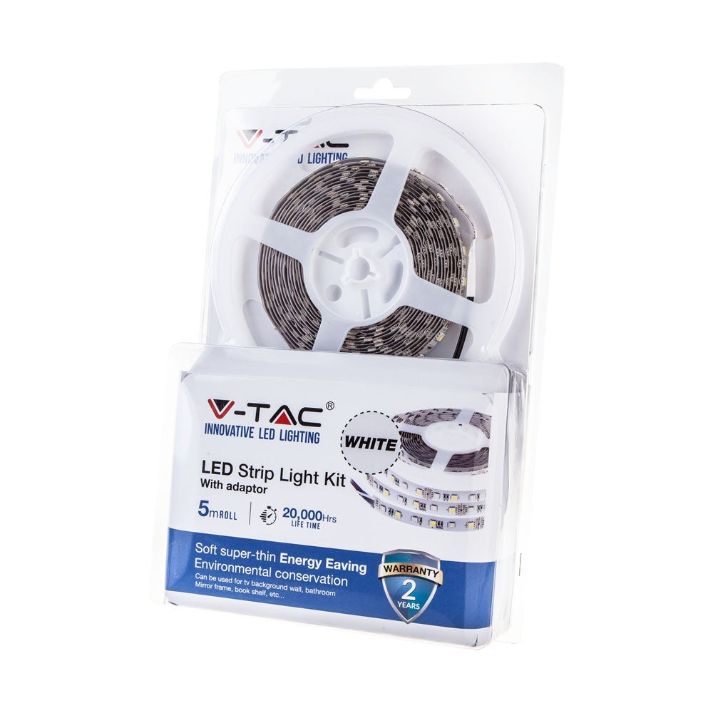 Zestaw Taśma LED z zasilaczem / Barwa:4500K / IP20 / Rolka:5m