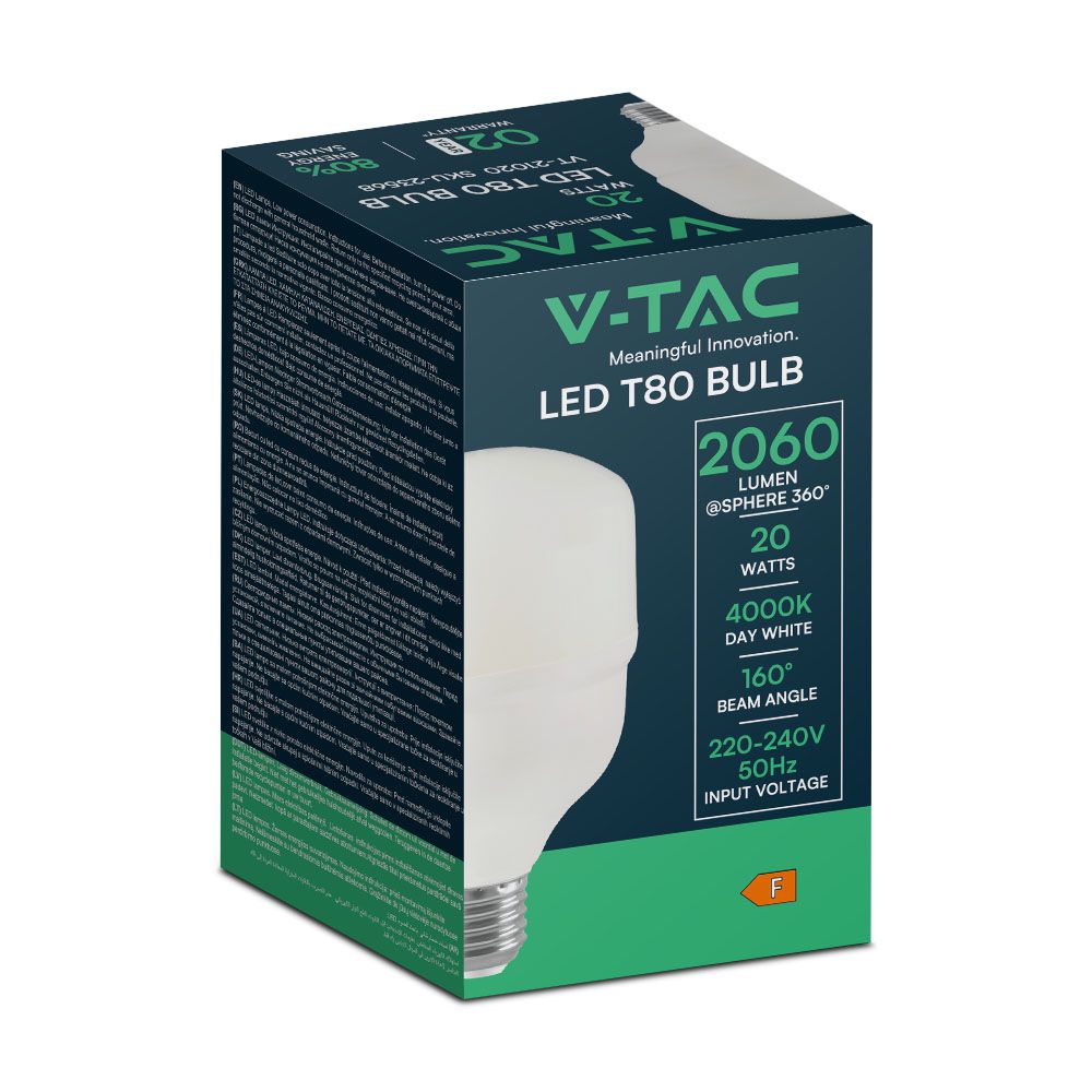 20W T80 Żarówka LED / Barwa:4000K / Trzonek:E27