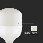 50W T140 Uliczna Żarówka LED / Barwa:6500K / Trzonek:E27/E40