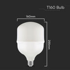60W T160 Uliczna Żarówka LED / Barwa:4000K / Trzonek:E27/E40