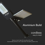 50W Hybrydowa solarna lampa uliczna / Barwa:6500K / Obudowa: Czarna