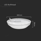 24W Plafon LED / Średnica: 240mm / Barwa:4000K / Klosz: Okrągły mleczny / IP54