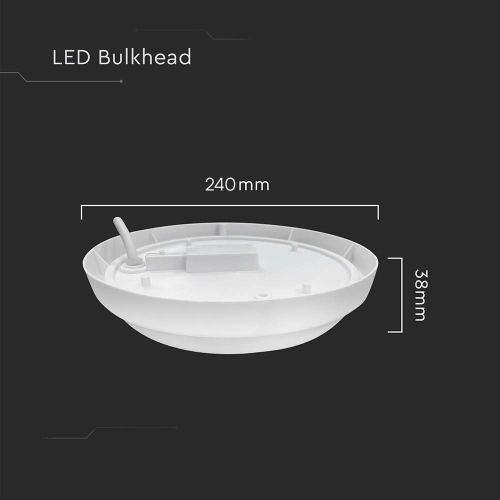 24W Plafon LED / Średnica: 240mm / Barwa:4000K / Klosz: Okrągły mleczny / IP54