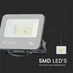30W Naświetlacz LED / Chip Samsung / Przewód: 1m / Barwa: 3000K / Obudowa: Czarna / Skuteczność 80lm/w