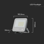 50W Naświetlacz LED / Chip Samsung / Przewód: 1m / Barwa: 4000K / Obudowa: Czarna / Skuteczność 80lm/w