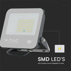 50W Naświetlacz LED / Chip Samsung / Przewód: 1m / Barwa: 4000K / Obudowa: Czarna / Skuteczność 80lm/w