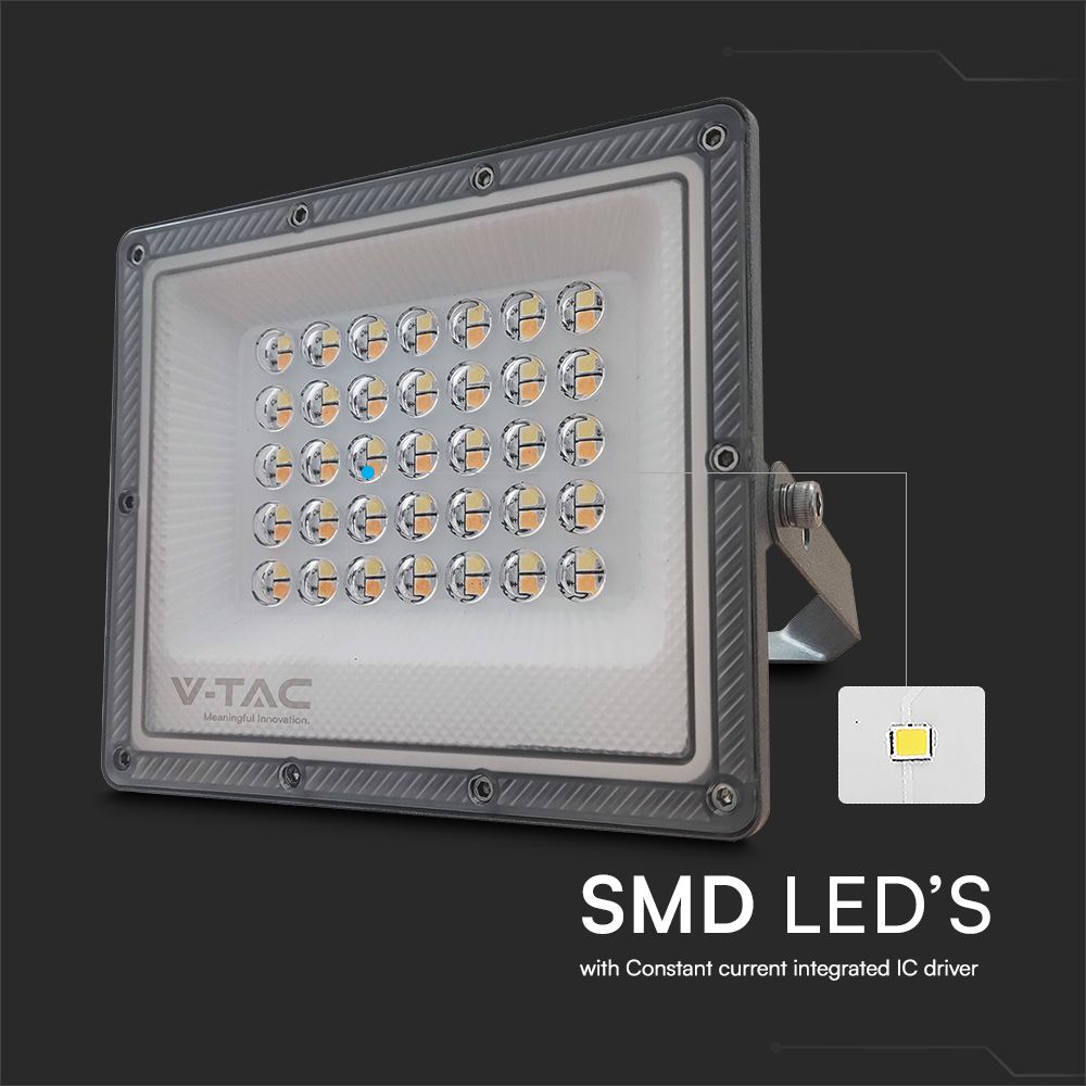 30W Naświetlacz LED SMD / Barwa:3w1 / Obudowa: Szara / Skuteczność 80lm/W