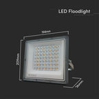 50W Naświetlacz LED SMD / Barwa:3w1 / Obudowa: Szara / Skuteczność 80lm/W