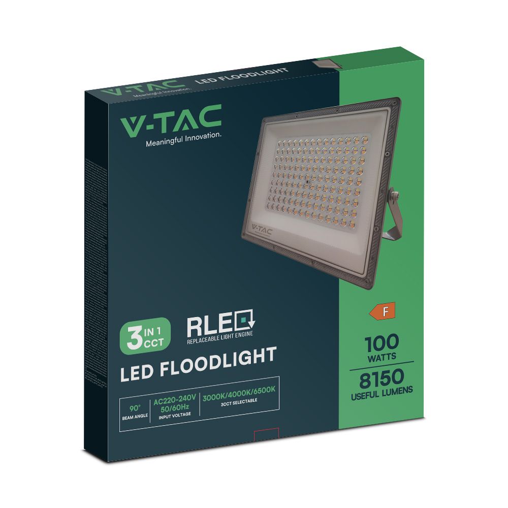 100W Naświetlacz LED SMD / Barwa:3w1 / Obudowa: Szara / Skuteczność 80lm/W
