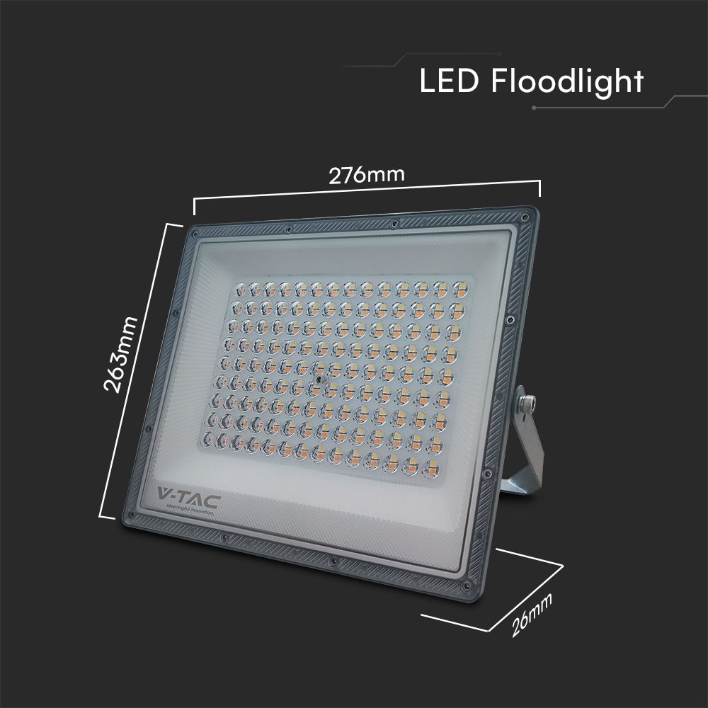 100W Naświetlacz LED SMD / Barwa:3w1 / Obudowa: Szara / Skuteczność 80lm/W