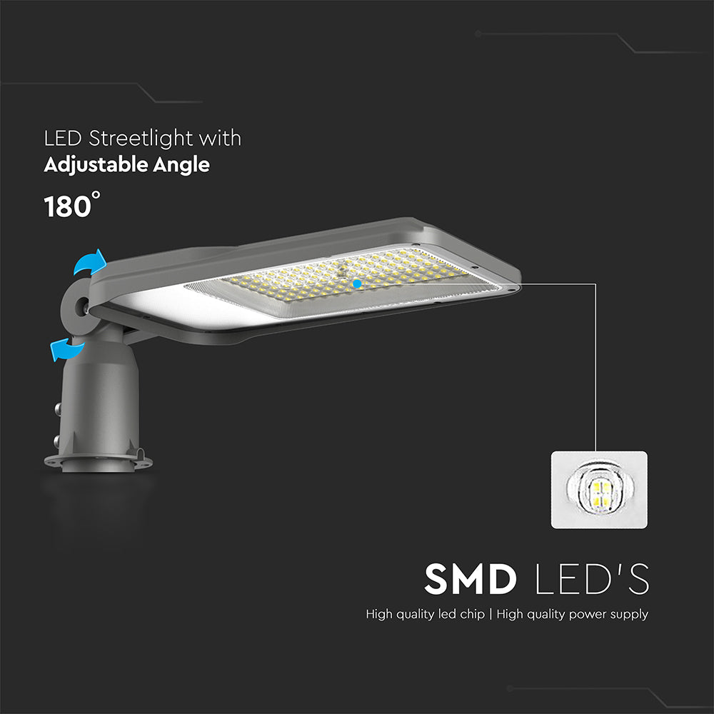 100W Lampa uliczna LED z regulowanym uchwytem Seria-ST / Chip SAMSUNG / Barwa:4000K / Obudowa: Szara