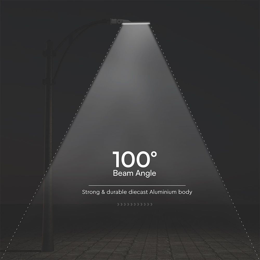 100W Lampa uliczna LED z regulowanym uchwytem Seria-ST / Chip SAMSUNG / Barwa:4000K / Obudowa: Szara