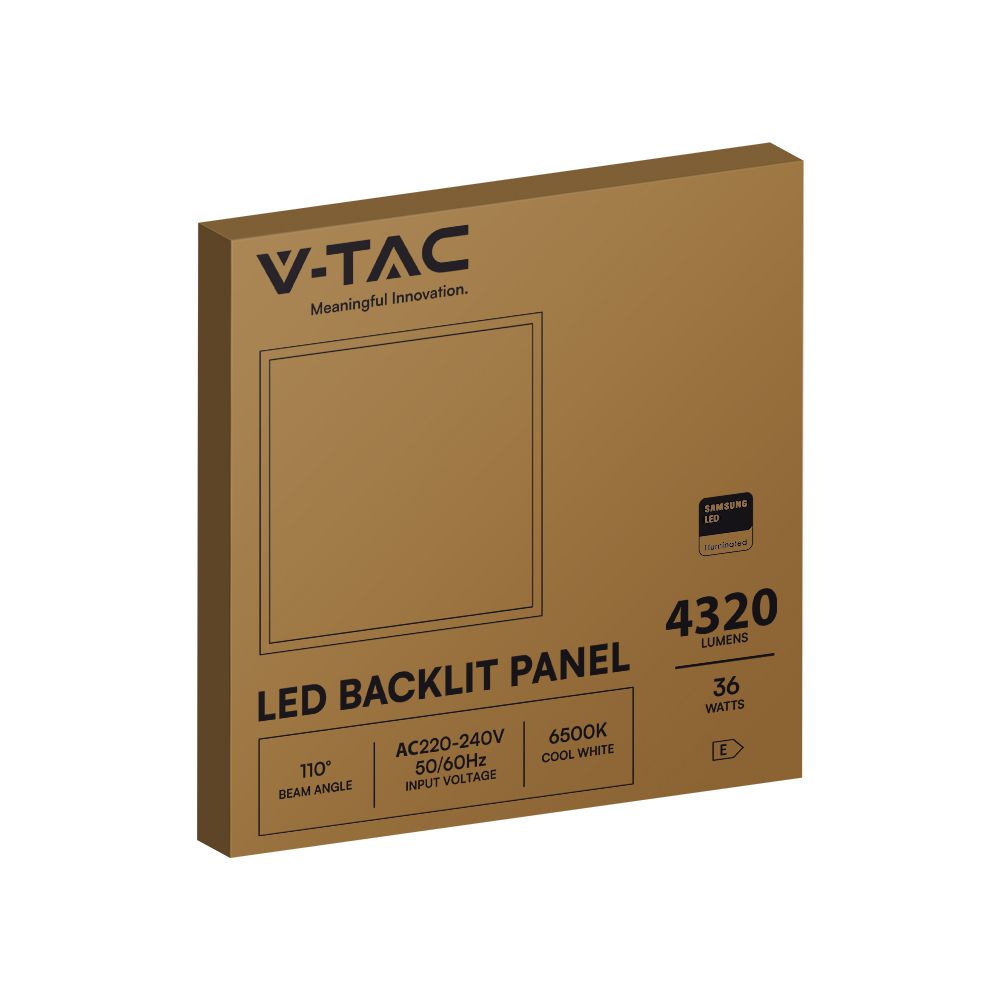 36W Panel LED / 600x600mm / Chip SAMSUNG / Skuteczność 120lm/W / Barwa: 6500K / 5 Lat gwarancji / Opakowanie: 10szt.