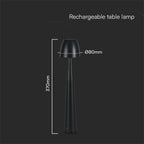 3W Lampka nocna LED zasilana bateryjnie/ Ściemnianie przez dotyk / Bateria 1800mAh / Barwa:3w1 / Obudowa: Czarna