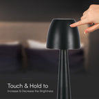 3W Lampka nocna LED zasilana bateryjnie/ Ściemnianie przez dotyk / Bateria 1800mAh / Barwa:3w1 / Obudowa: Czarna