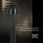 3W Lampka nocna LED zasilana bateryjnie/ Ściemnianie przez dotyk / Bateria 1800mAh / Barwa:3w1 / Obudowa: Czarna