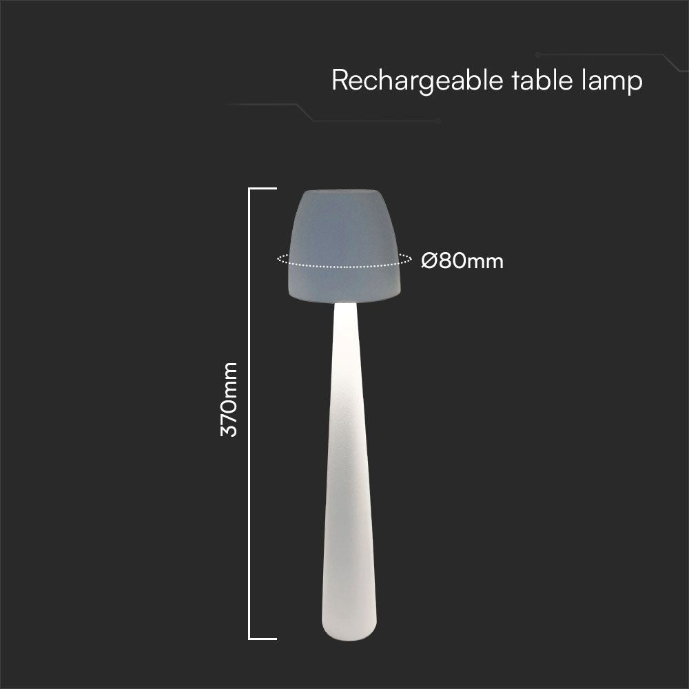 3W Lampka nocna LED zasilana bateryjnie/ Ściemnianie przez dotyk / Bateria 1800mAh / Barwa:3w1 / Obudowa: Biała