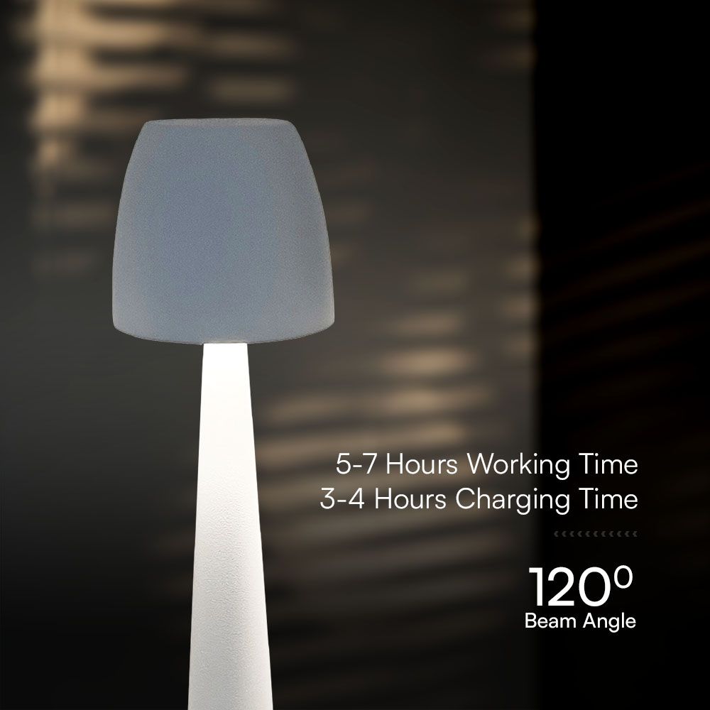 3W Lampka nocna LED zasilana bateryjnie/ Ściemnianie przez dotyk / Bateria 1800mAh / Barwa:3w1 / Obudowa: Biała