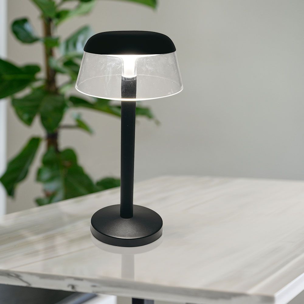 3W Lampka nocna LED zasilana bateryjnie/ Ściemnianie przez dotyk / Bateria 1800mAh / Barwa:3w1 / Obudowa: Czarna