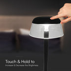 3W Lampka nocna LED zasilana bateryjnie/ Ściemnianie przez dotyk / Bateria 1800mAh / Barwa:3w1 / Obudowa: Czarna