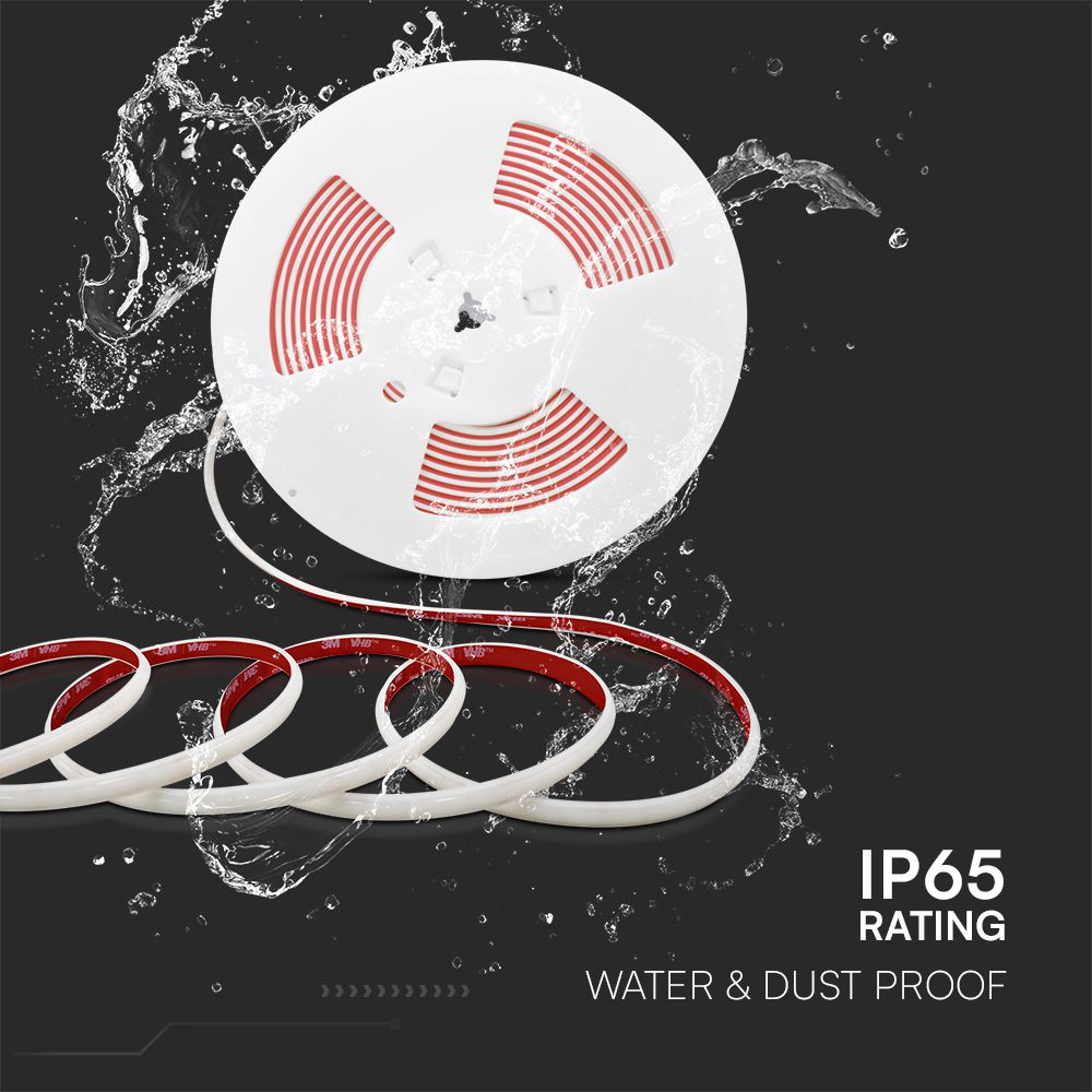 12.5W Taśma LED COB / Barwa:3000K / Zasilanie: 230V / IP65 / Rolka:5m