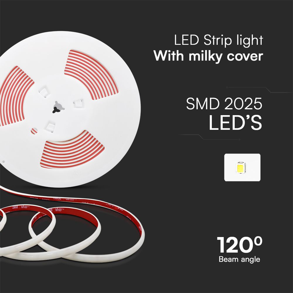 12.5W Taśma LED COB / Barwa:6500K / Zasilanie: 230V / IP65 / Rolka:10m