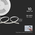 10.5W Taśma LED / Barwa:4000K / Zasilanie: 230V / IP65 / Rolka:10m