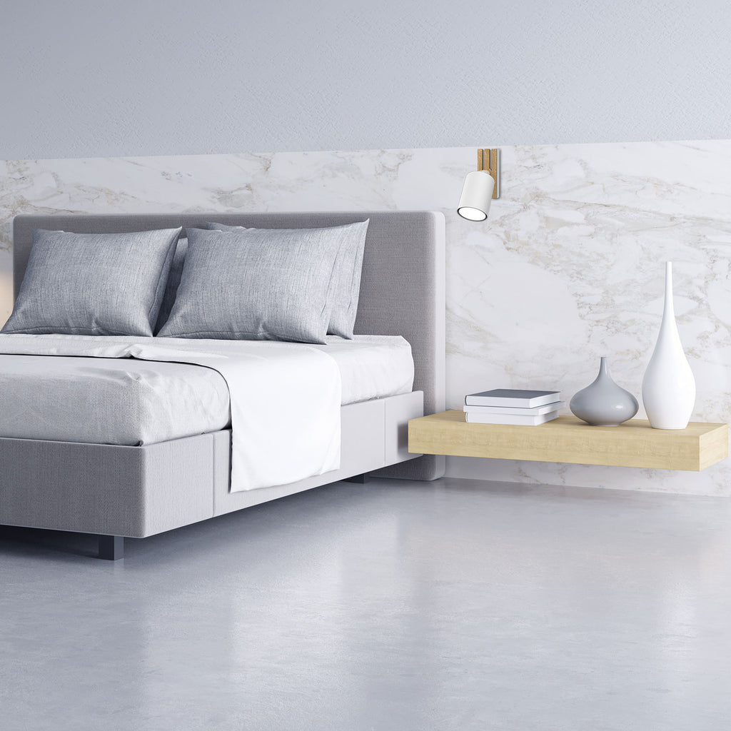 Spot Terra white/wood/white swivel 1xGU10 (Ceryfikat FSC 100%, SGSCH-COC-070615)