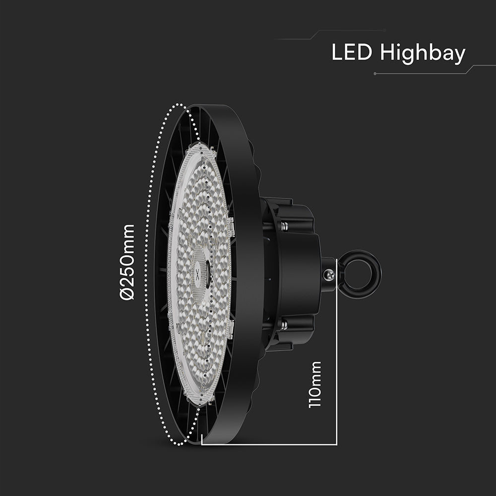 80W/120W/150W Oprawa Highbay LED ( Zasilacz SOSEN ) / Barwa:4000K / Obudowa: Czarna / Skuteczność 210lm/W / Kąt 90' / 5 Lat gwarancji