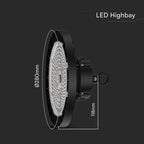200W Oprawa Highbay LED ( Zasilacz SOSEN ) / Barwa:5000K / Obudowa: Czarna / Skuteczność 210lm/W / Kąt 90' / 5 Lat gwarancji