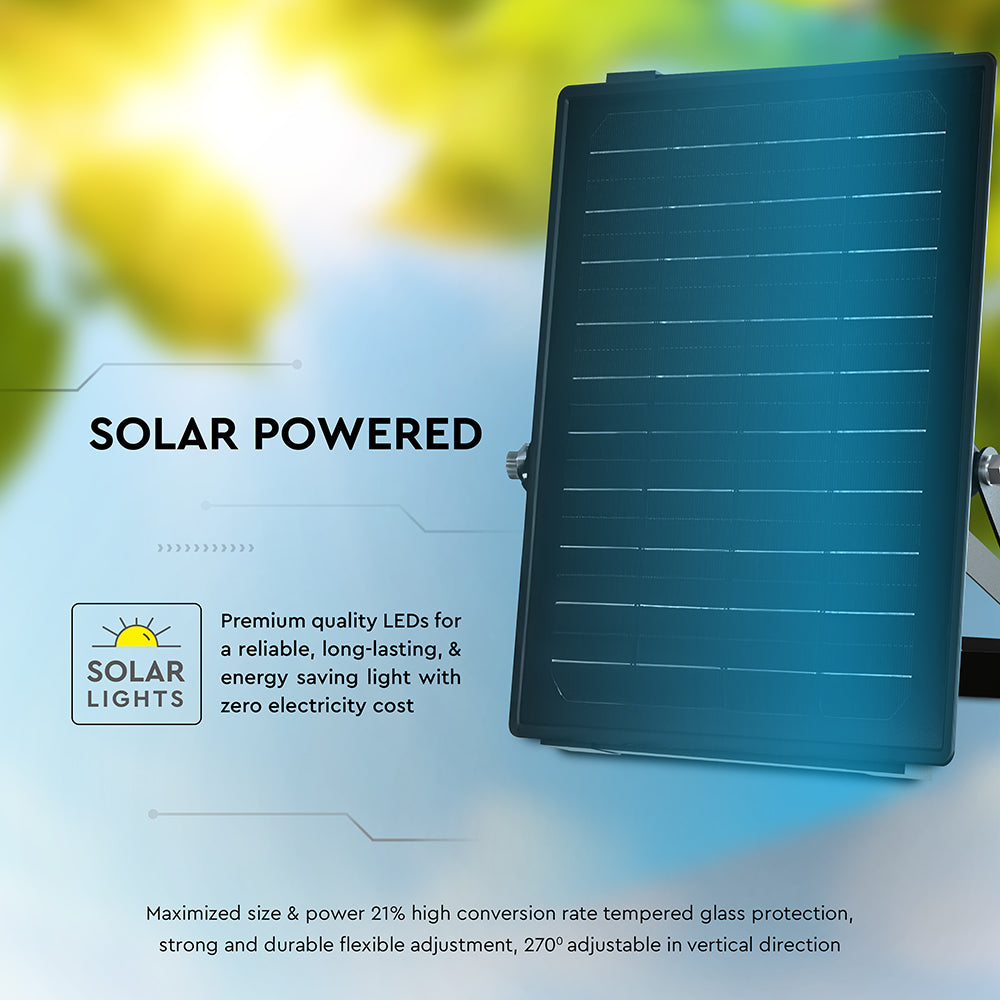 VT-411CCT 10W LED SOLAR FLOODLIGHT WITH PIR SENSOR 4000K+6000K BLACK