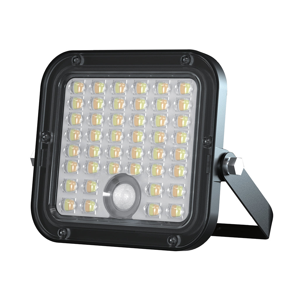 VT-411CCT 10W LED SOLAR FLOODLIGHT WITH PIR SENSOR 4000K+6000K BLACK