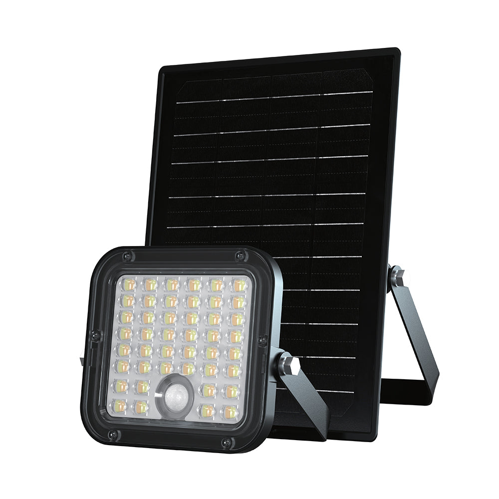 VT-411CCT 10W LED SOLAR FLOODLIGHT WITH PIR SENSOR 4000K+6000K BLACK